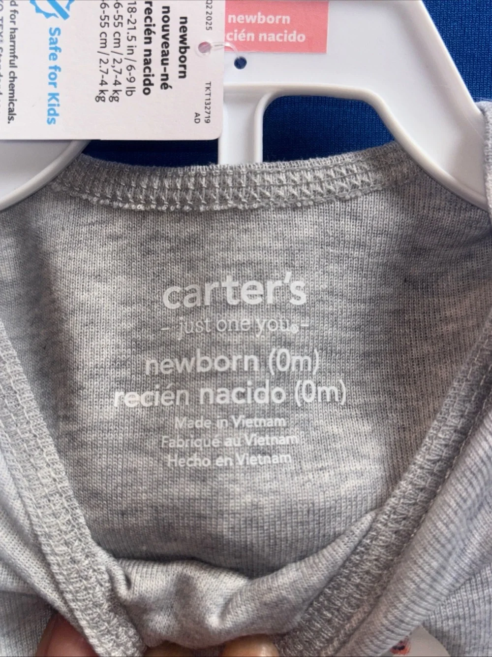 Carters‎ Baby New Born Lot Of 2 Outfits Halloween Ghost Gray/White NWT